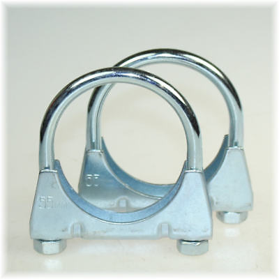 Auspuffschelle Edelstahl Rohr-Bügel Schelle U-Bolt Clamp M8x 52 mm V2A TOP 2 St