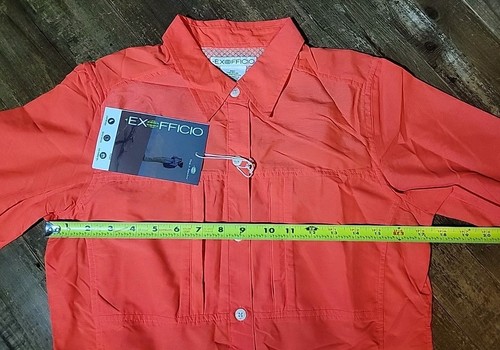 ExOfficio Womens Dryflylite Long Sleeve Shirt Bright Burnt Sienna Outdoor Hiking - Picture 11 of 21