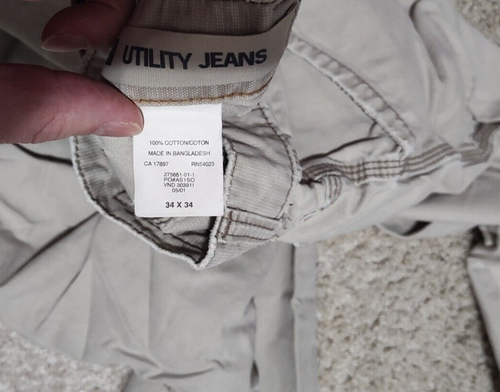 (1997) Vintage GAP pants jeans canvas 34x34 slim fit - Picture 6 of 10