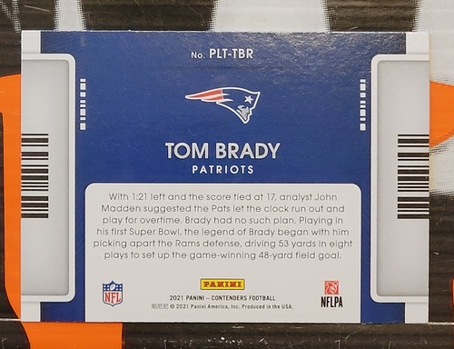 2021 PANINI CONTENDERS PLAYOFF TICKET ** TOM BRADY ** #PLT-TBR " PATRIOTS " RED - Picture 2 of 2