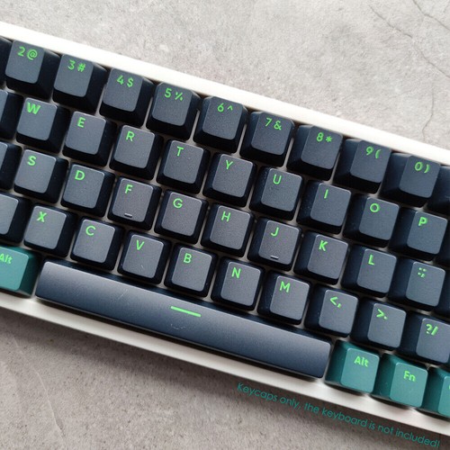 Dark Black Green PBT Keycaps Set Double-shot Ergonomic for Mechanical Keyboards - Picture 6 of 8