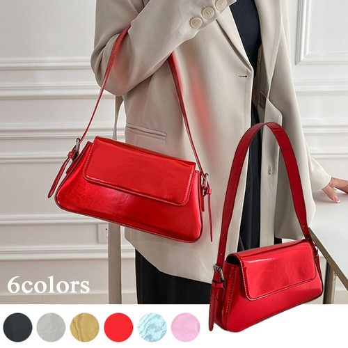 Women Shoulder Bag PU Armpit Bag Handbag Underarm Bag Lacquer Solid Fashion - Bild 1 von 30