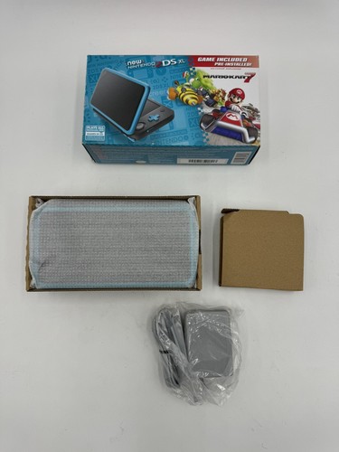 Nintendo 2DS XL - Black+Turquoise With Mario Kart 7 Pre-installed New.        L8 - Picture 3 of 15