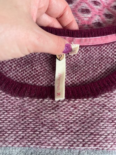 Womens White Stuff Grey Pink Angora Wool Blend Pullover Jumper Size 10 - 第 6/10 張圖片