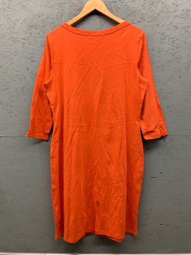 Lauren Ralph Lauren Womens Crew Neck Long Sleeve Shift Dress Size XL Orange - Picture 11 of 11