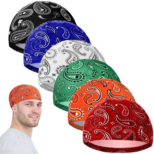 6 Pcs Cooling Skull Cap Motorcycle Helmet Liner Men Women Sweat Wicking Beanie