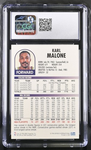 Jazz Karl Malone 1995 Kenner Starting Lineup CGC Graded 8.5 Card - Picture 2 of 2