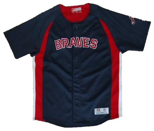 Atlanta Braves Genuine Merchandise Adult Navy Blue Baseball Jersey Size XL - Picture 2 of 6