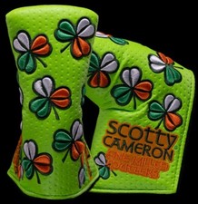 New Scotty Cameron 2023 St Patrick’s Day Tricolour Clover Putter Headcover blade