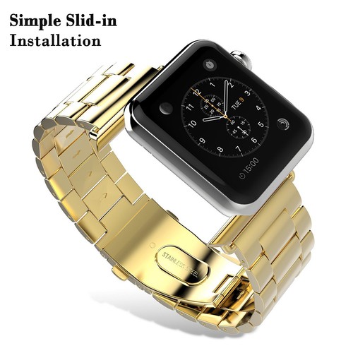 For Apple iWatch Series 8 7 6 SE 5 4 3 2 Band Solid Stainless Steel Watch Strap - Picture 18 of 26