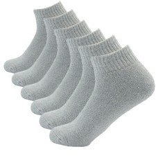 Men's 3-12 Pairs Solid Gray Cotton Athletic Socks Ankle Low Cut Size 9-11 10-13