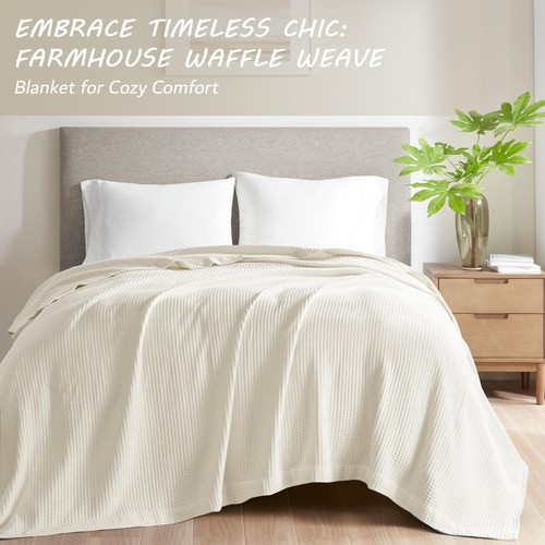 Beautyrest 100% Baumwolle Decke Waffelmuster Ganzjahresbett Twin King Full/Queen - Bild 14 von 43