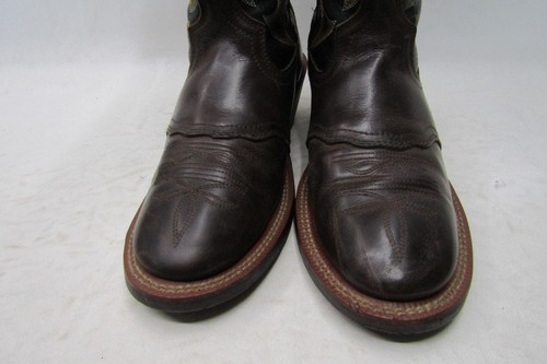 LAREDO Hombres Talla 9.5 D Negro Marrón Cuero Buckaroo Vaquero Botas Occidentales - Imagen 6 de 11
