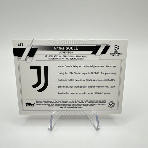2022-2023 Matías Soulé Topps UEFA Club Competitions Inferno Foil #147 RC - Imagen 2 de 2