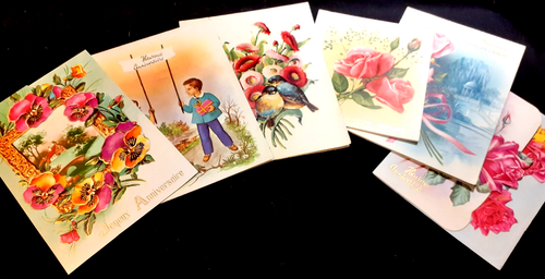 N° 790/253 Lot de 6 cartes Fantaisies POP UP 3D  Anniversaire Ecrites - Imagen 1 de 7