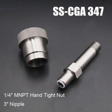 Scba Firefighting Ss-cga 347 Kit 14 In Mnpt Hand Tight Nut And 3 Inch Nipple Us