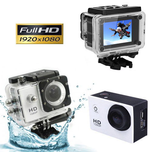 TELECAMERA h.264 FULL HD1080P CAMERA SPORT FULL HD  SUBAQUEA 30MT CON SD - Foto 1 di 1