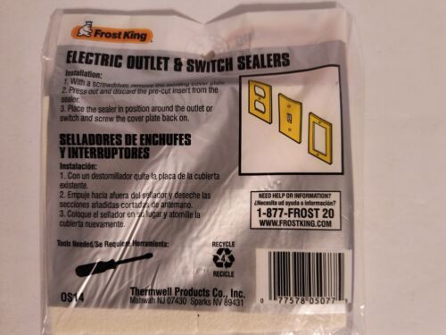 Frost King Electric Outlet & Switch Sealers 2 1/2" Wide 4" High 14 Pack x3 - New - Picture 3 of 3