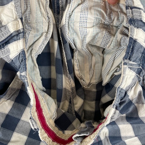American Eagle Shorts Mens 30 Blue Plaid Chino Longer Length Cotton Skater - Bild 11 von 12