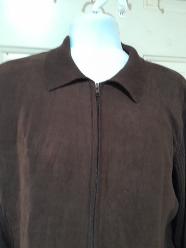 Mens Sweater, Cardigan CUBAVERA Men's 100% Cotton Chocolate Full-zip,  Medium - Picture 3 of 5