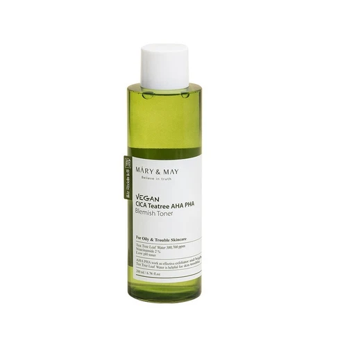 [MARY & MAY] Vegan CICA Tea Tree AHA PHA Toner 200ml (6.76 fl oz.)