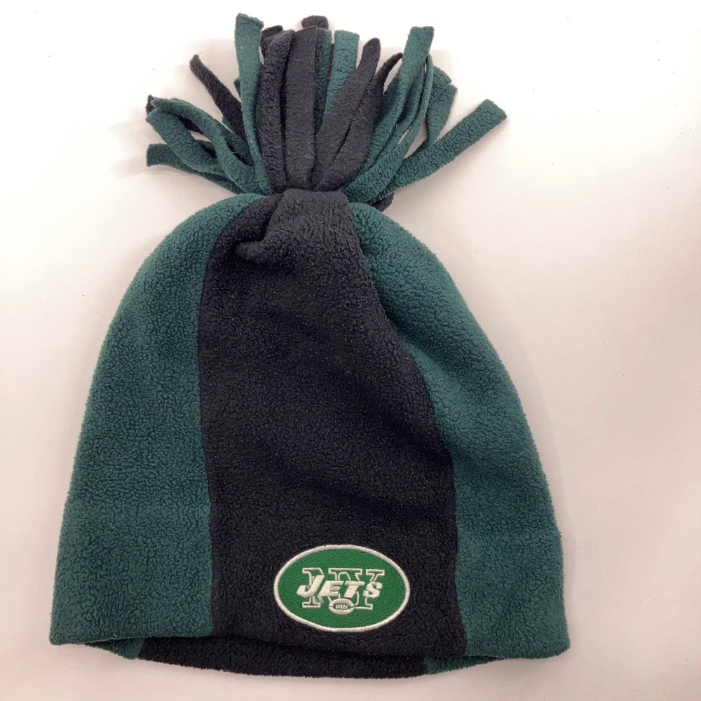 NY Jets Retro Snowboard Jester Fleece Black Green Winter Hat