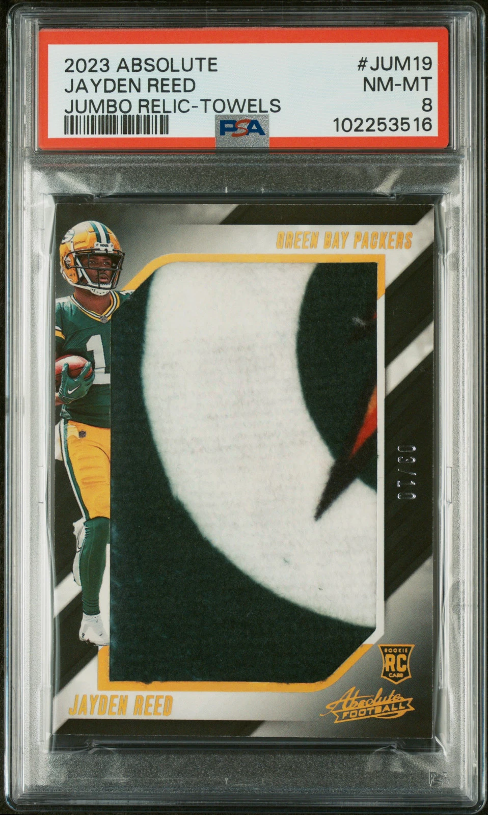 Jayden Reed Panini Absolute Jumbo Relic #JUM19 Towels