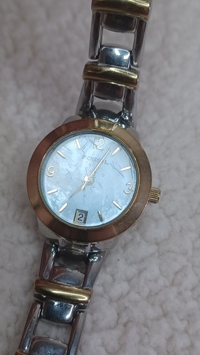 Fossil F2 Womens Watch W/ Date 6" Two Tone Case Band Pearl Dial *Needs Battery* - Picture 16 of 24
