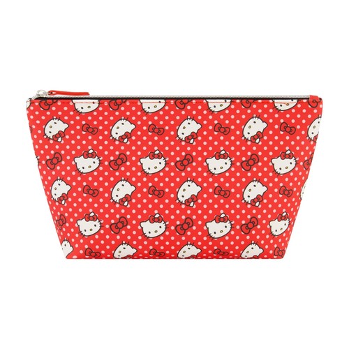 Hello Kitty Travel Makeup Bag, Trapezoid Cosmetic Organizer Pouch for Women, Red - Picture 2 of 5