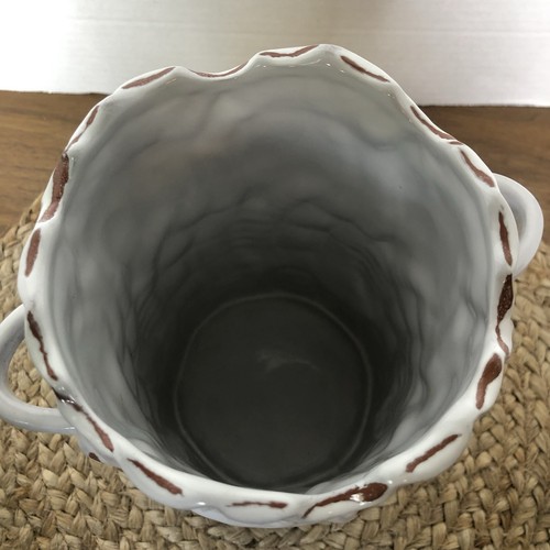 Mudpie Keramik Seepferdchen Wein Eimer 8" maritim Küstendekor weiß Utensilienhalter - Bild 5 von 8
