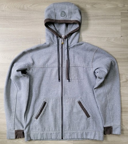 Lululemon Hoodie Men's L Heathered Gray Full Zip Scuba Heavyweight Fleece Jacket - Picture 2 of 13