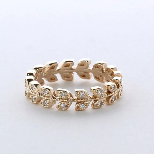 14K Gold Eternity Wedding Ring Petite 0.35 Carat Round Lab-Grown Diamond D VVS1 - Picture 2 of 5
