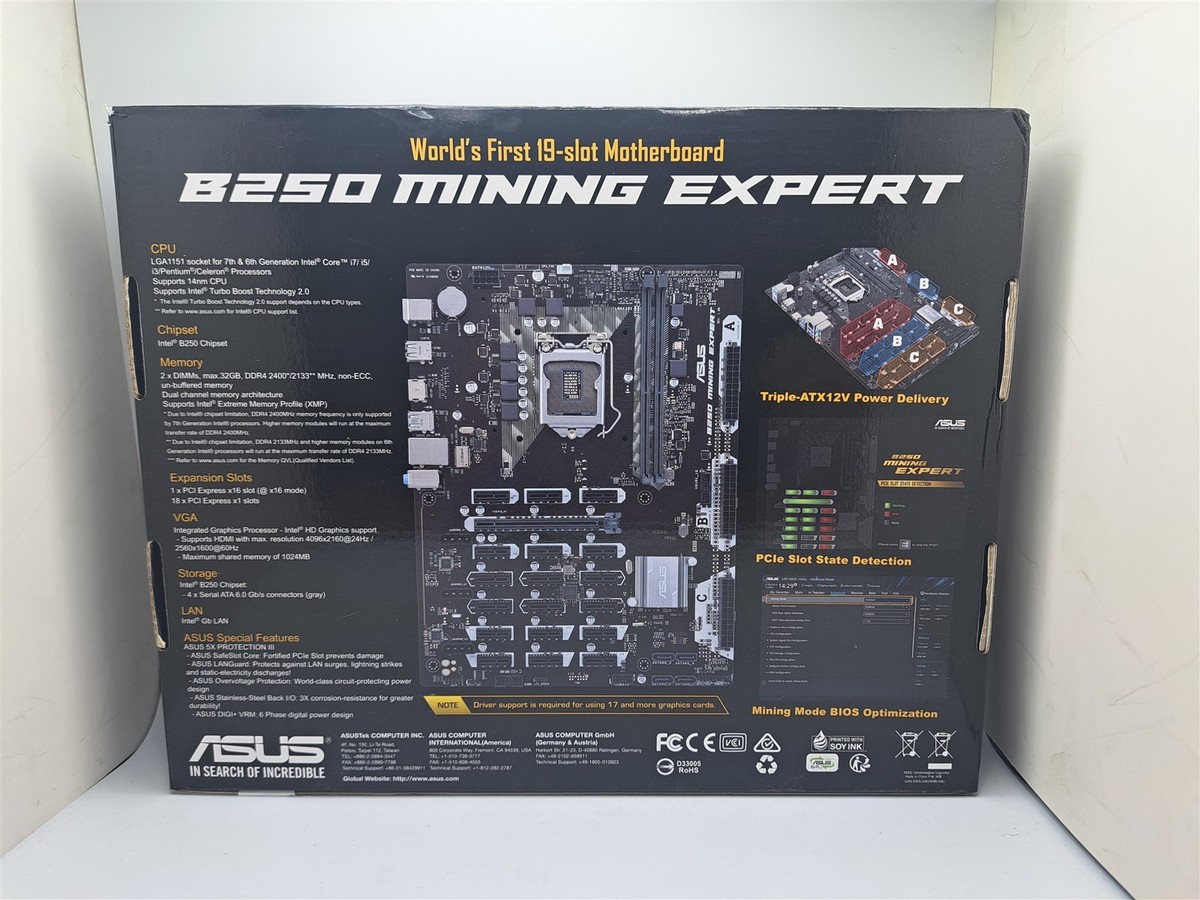 Pci Express Asus Mining B250 Expert ASUS B250 Mining Expert DDR4