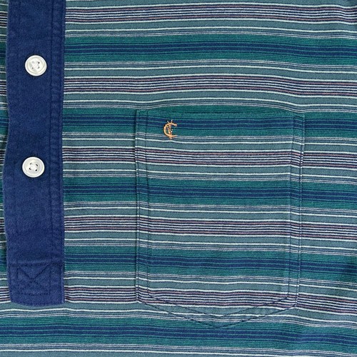 Criquet Men's Shirt Medium SLIM Polo Short Sleeve Knit Casual Striped Casual - Picture 3 of 9
