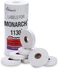 Perco White Pricing Labels for Monarch 1130 Price Gun - 1 1 Sleeve, 
