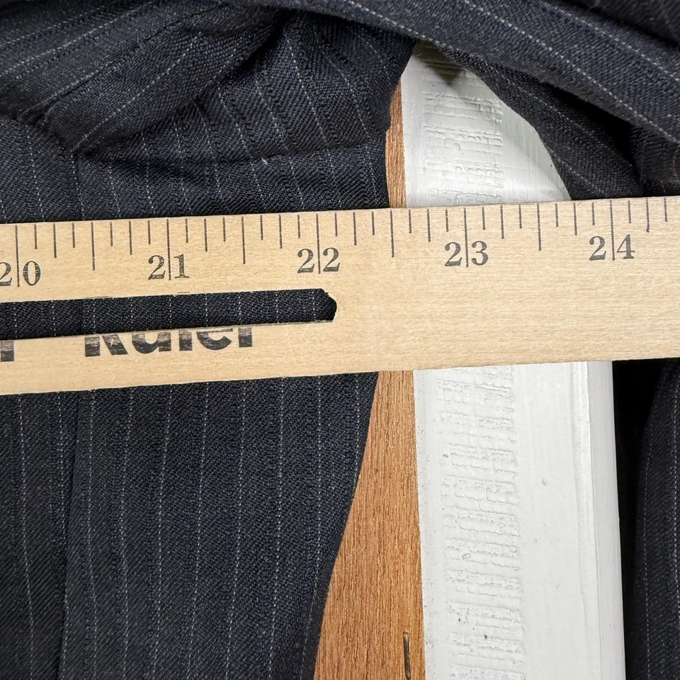 Traje Alfani Para Hombres 42R Gris Rayas 2 Botones Lana Cachemira Pantalones 36x28 Planos Foto 3 de 4