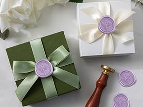 60 Pcs Lilac Wax Seal Stickers, Wedding Invitation Accessories Envelope Stickers - Picture 2 of 9