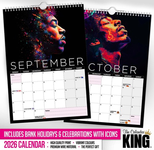 Kalender 2026 - Jimi Hendrix - KUNST - Weihnachten - Geburtstag - Geschenk - Geschenk - Bild 6 von 10