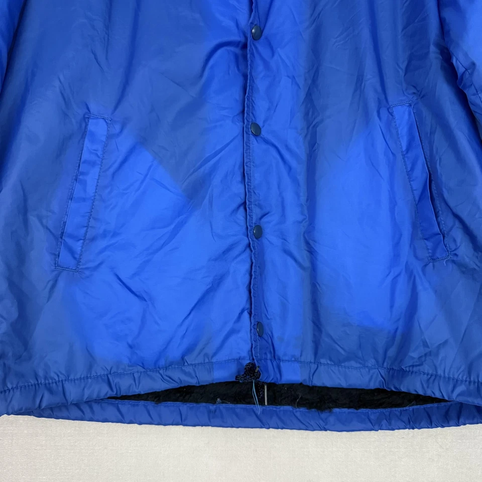 Vintage Athletic Works Jacket Mens Large Blue Coach Lined Made USA 90s - Image 4 of 4