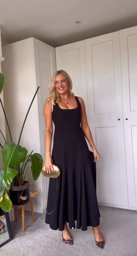 ZARA SS25 ZW COLLECTION LANGES KLEID MIT ECKIGEM AUSSCHNITT SCHWARZ 3292/198 NEU MIT ETIKETT_XS-XL - Bild 8 von 24