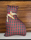 Vintage Christmas Kitty Cat Plaid Pillow – Cozy Holiday Home Décor