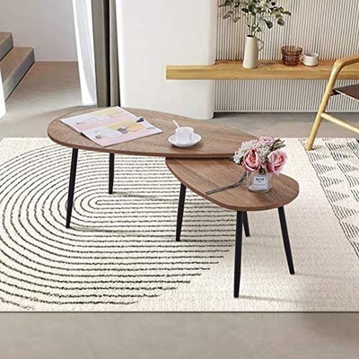 GOLDFAN Dreieck Couchtisch Set 2er Set Tische Modern Sofa Couchtisch Beistelltisch