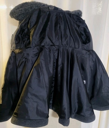 $120 Girls Rothschild Gray Princess Coat w Detachable Faux Fur Collar 4 S Small - Picture 7 of 8