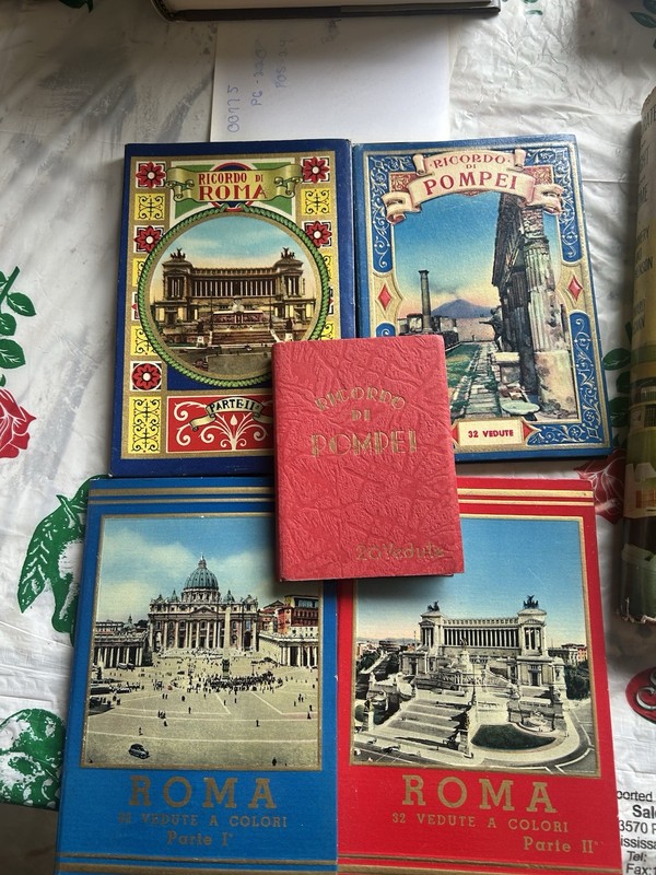Vintage Ricordo di Roma & Ricordo di Pompei Italy Souvenir Postcard Booklets