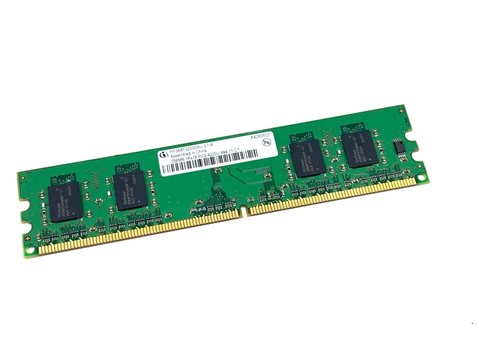 Memoria RAM Stick Hynix HYS64T32000HU-3.7-A 256MB 1Rx16 PC2-4200U-444-11 2 unidades Foto 3 de 4