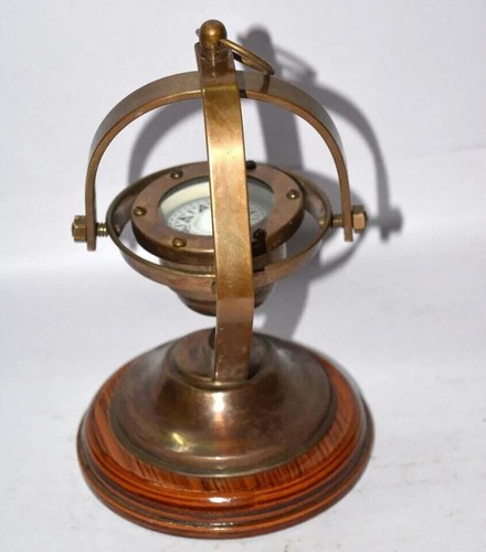Desginer brass nautical gimbal compass vintage ship's binnacle gimballed compass - 第 3/6 張圖片