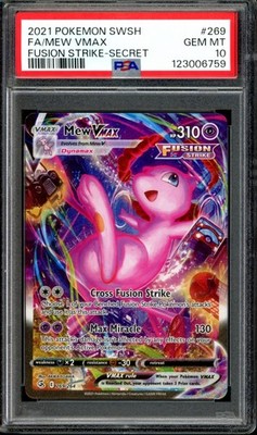 PSA 10 GEM MINT Mew VMAX Secret Rare Alt Art 269/264 Fusion