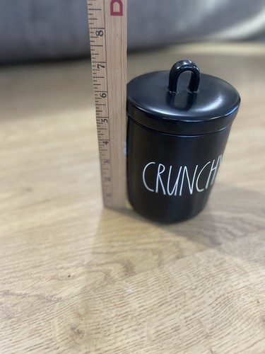 Rae Dunn Canister CRUNCHY Ceramic with Lid Black - Picture 10 of 12