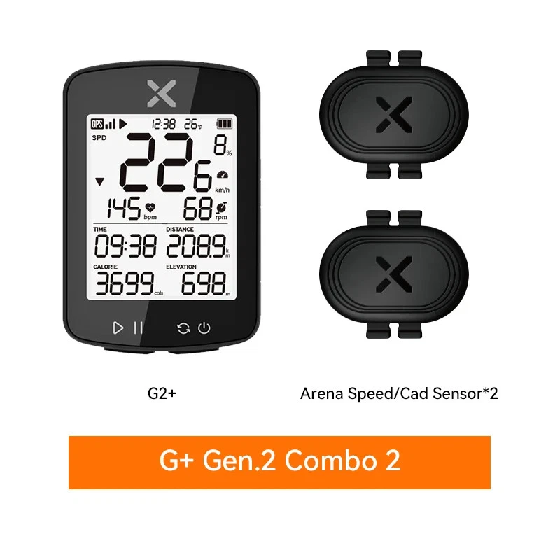GPS Bike Computer Power Meter Speed Bicycle Odometer Waterproof Light Connection - Image 2 of 4
