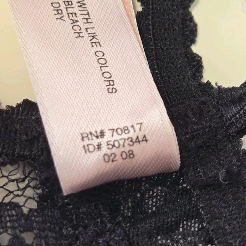 Victoria’s Secret sehr sexy Vintage schwarz Spitze Babydoll Top Nachthemd Slip Größe M... - Bild 8 von 9